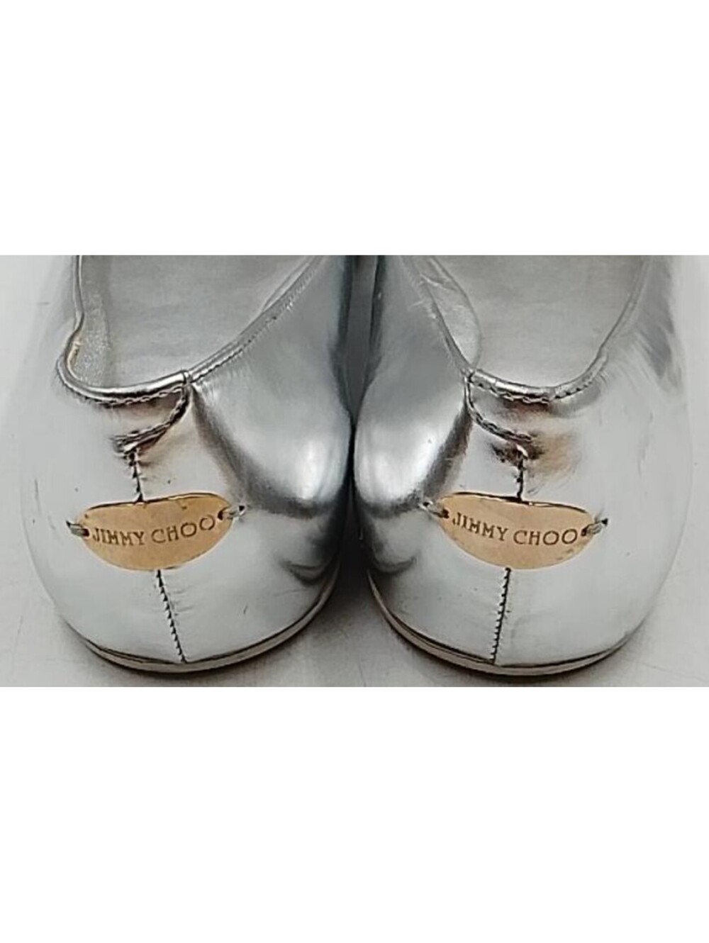 Jimmy Choo Whirl Metallic Mirror Glitter Ballet Flats Size 8.5 US 38.5 EU - Picture 4 of 6